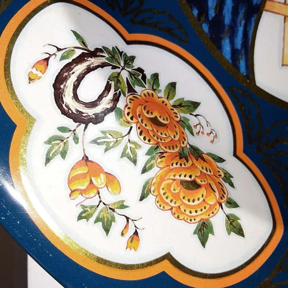 Vintage Daher Decorated Ware Wall Decor Asian Inspired Bold Colors